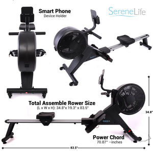Smart Rowing Machine, 16-Level Magnetic Resistance, Bluetooth, Folding
