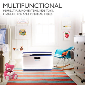 Locking Storage Bin 8 Gal Secure ABS Plastic Stackable Organizer