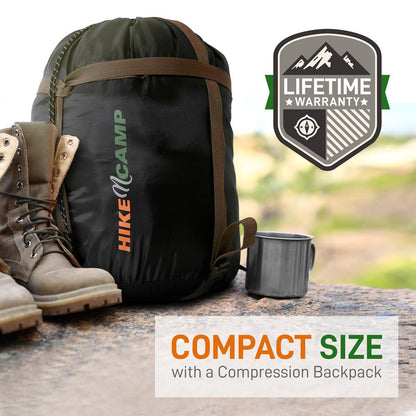Double Sleeping Bag With Two Pillows- Lightweight & Waterproof Sleeping Bag For Adults Or Teens, For Camping, Backpacking Or Hiking, Includes Carrying Bag (Real Trees)