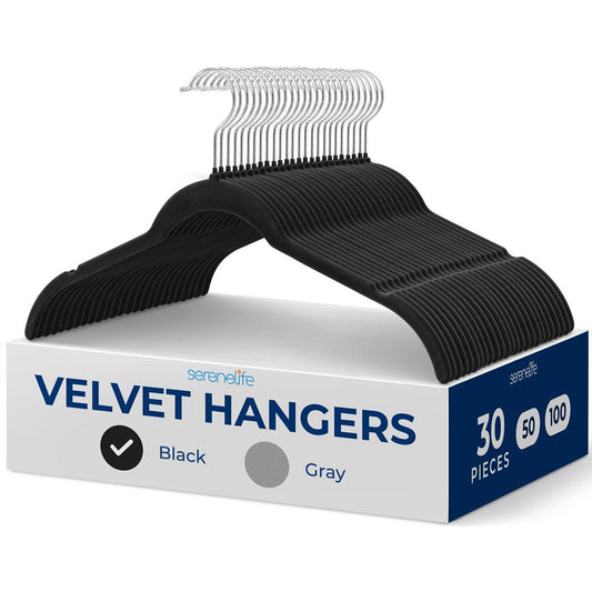 30-Piece Velvet Hangers Non-Slip Space-Saving 360° Swivel Hook