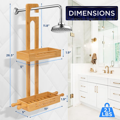 Caddie de douche suspendu en bambou 