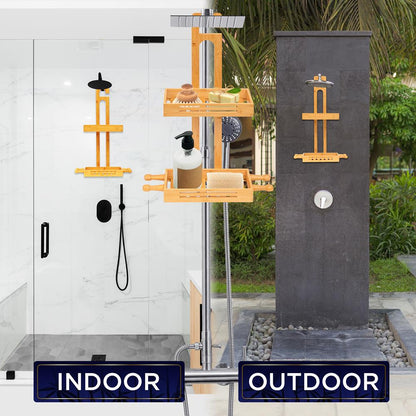Caddie de douche suspendu en bambou 