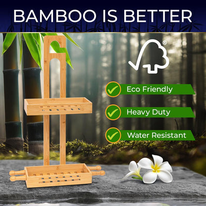 Caddie de douche suspendu en bambou 