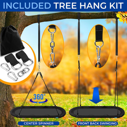 40" Saucer Swing with Pillow and Handles