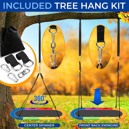 40" Saucer Swing with Pillow and Handles