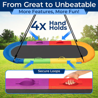 40" Saucer Swing with Pillow and Handles