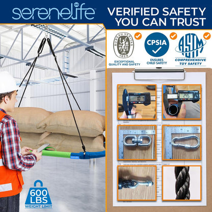 40" Saucer Swing with Pillow and Handles