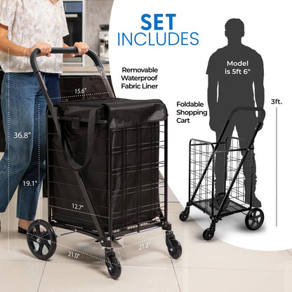 Small Foldable Shopping Cart with Cart L