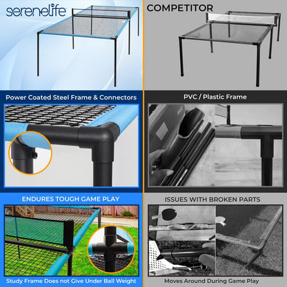 Table de Ping Pong Trampoline - Portable, Cadre en Acier Réglable, Intérieur/Extérieur 