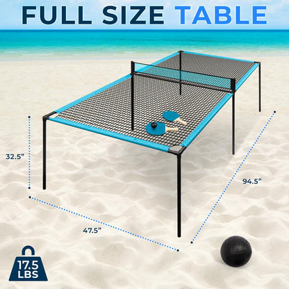 Table de Ping Pong Trampoline - Portable, Cadre en Acier Réglable, Intérieur/Extérieur 