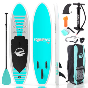 Inflatable Paddle Board - Stable Non-Slip Deck, 10'6", PVC, Teal