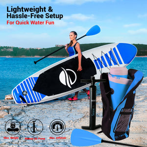 Inflatable Paddle Board - Stable Non-Slip Deck, 10'6", PVC, Teal
