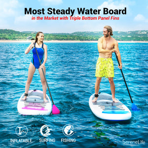 Inflatable Paddle Board - Stable Non-Slip Deck, 10'6", PVC, Teal