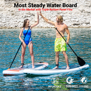 Inflatable Paddle Board - Stable Non-Slip Deck, 10'6", PVC, Teal