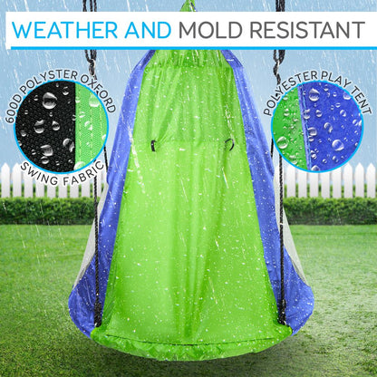 Tente suspendue pour enfants, amusement en plein air, imperméable, vert 