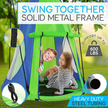 Tente suspendue pour enfants, amusement en plein air, imperméable, vert 