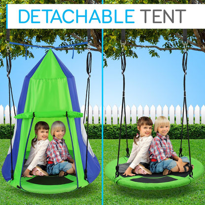 Tente suspendue pour enfants, amusement en plein air, imperméable, vert 