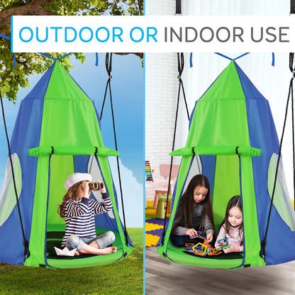 Tente suspendue pour enfants, amusement en plein air, imperméable, vert 