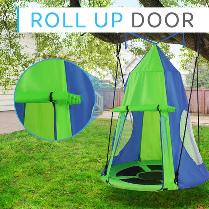 Tente suspendue pour enfants, amusement en plein air, imperméable, vert 