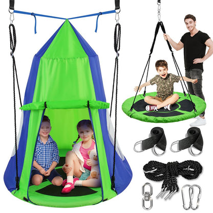Tente suspendue pour enfants, amusement en plein air, imperméable, vert 