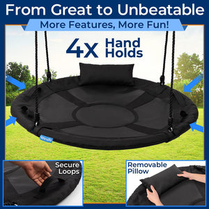 40" Saucer Swing with Pillow and Handles