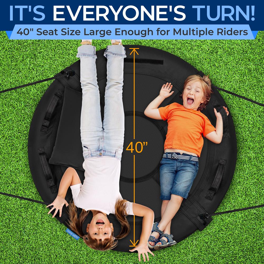 40" Saucer Swing with Pillow and Handles