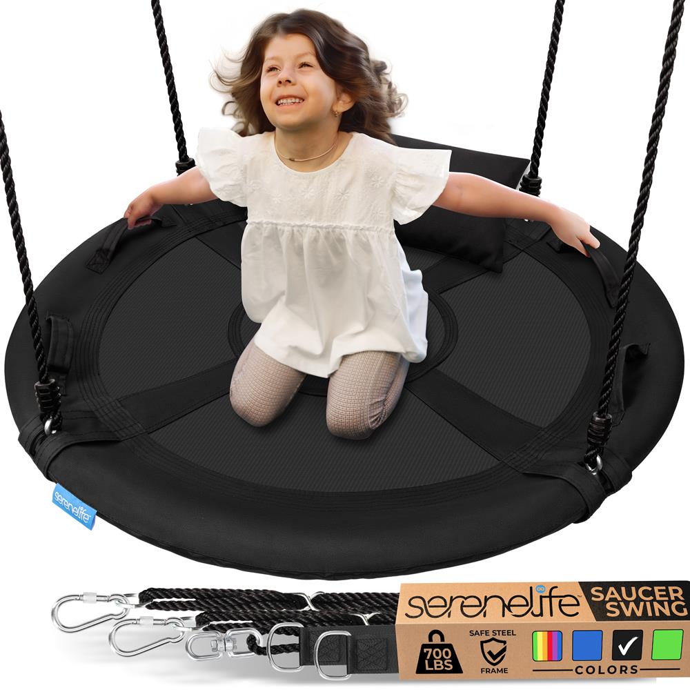 40" Saucer Swing with Pillow and Handles