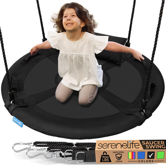 Balançoire soucoupe de 40" avec coussin et poignées 