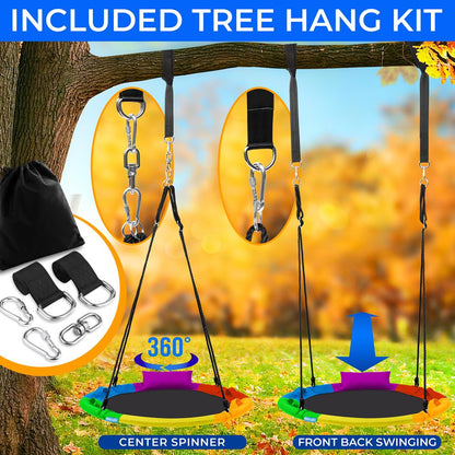 40" Saucer Swing with Pillow and Handles