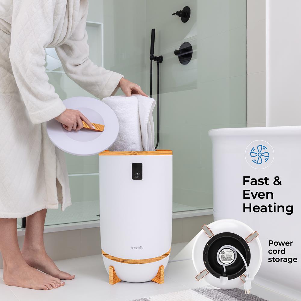 Towel & Blanket Warmer - Quick Heat, 2 Towel Capacity, Auto Shut-Off, White