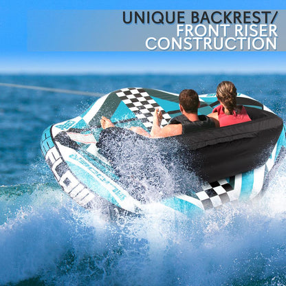 Heavy-Duty Inflatable Towable Booster Tube - Sports Towable Front Tow Point Inflatable Raft, Heavy Gauge & Durable Build, Inflatable Float Tube