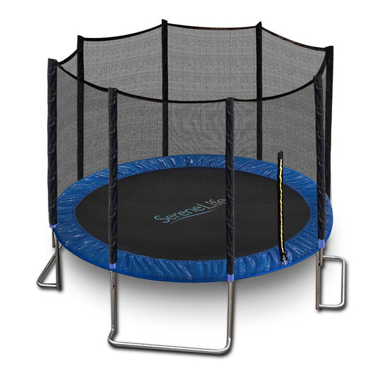 8FT Outdoor Trampoline, Safe Jumping, Reinforced Mat, Blue