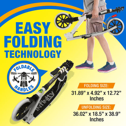 Trottinette pliable pour adolescents et adultes, roues lisses, plateau en alliage 