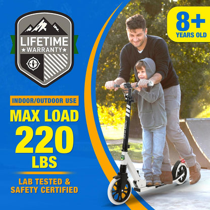 Trottinette pliable pour adolescents et adultes, roues lisses, plateau en alliage 