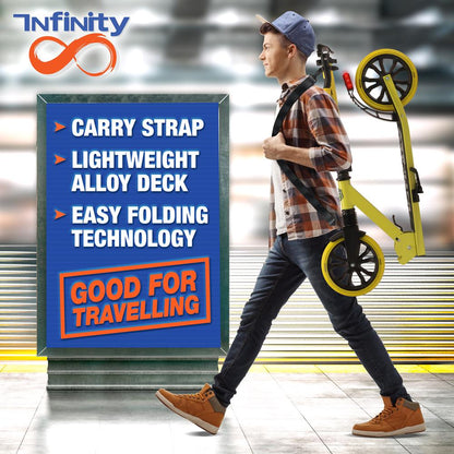 Lightweight And Foldable Kick Scooter - Adjustable Scooter For Teens And Adult, Alloy Deck With High Impact Wheels (Yellow)
