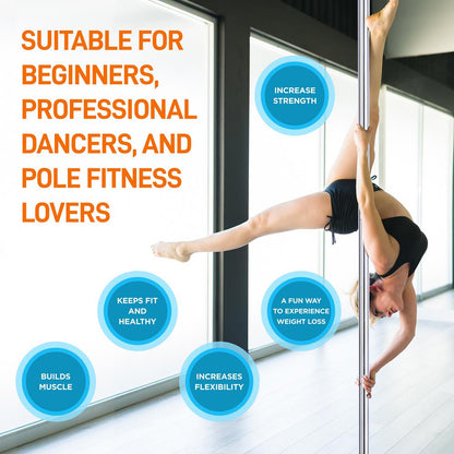 Ensemble de barre de danse antidérapante réglable, acier, finition chromée 